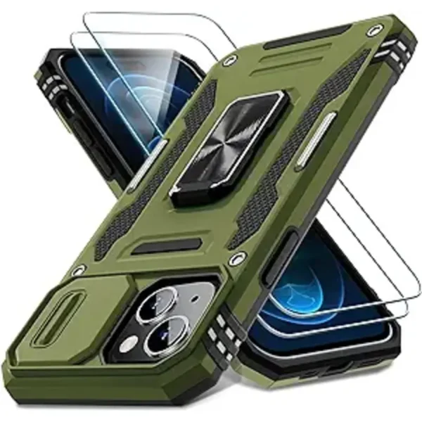 DEERLAMN iPhone 15 Case with Slide Camera Cover and Screen Protector | DZ Mobile Shop